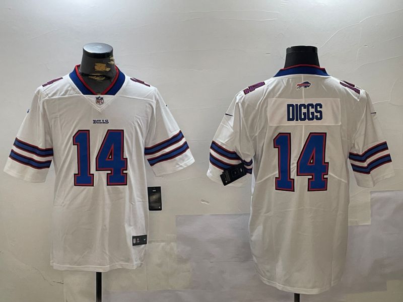 Men Buffalo Bills #14 Diggs White Second generation 2024 Nike Limited NFL Jersey style 1